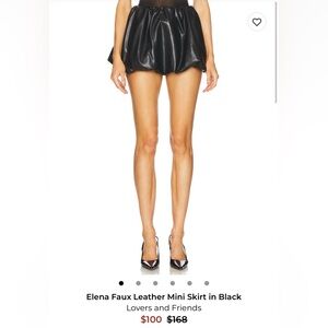 Lovers and Friends Black Faux Leather Mini Skirt